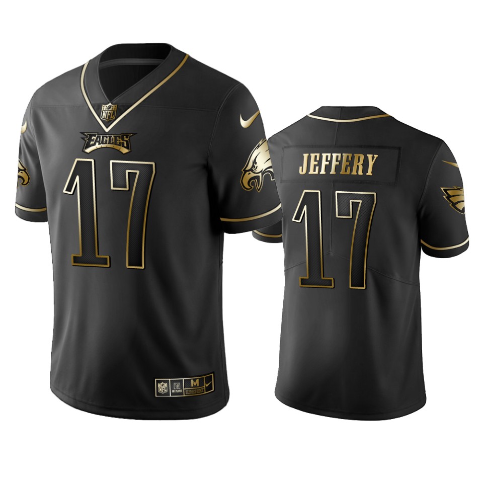 100 Alshon Jeffery Philadelphia Eagles Black Golden Edition Vapor Untouchable Limited Jersey - Men's