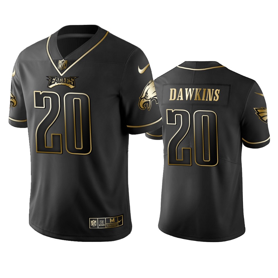 100 Brian Dawkins Philadelphia Eagles Black Golden Edition Vapor Untouchable Limited Jersey - Men's