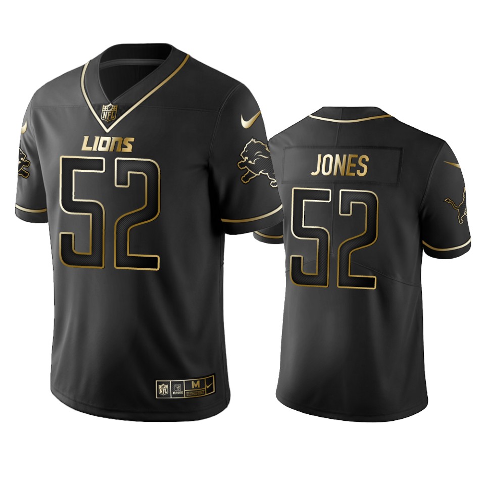 100 Christian Jones Detroit Lions Black Golden Edition Vapor Untouchable Limited Jersey - Men's