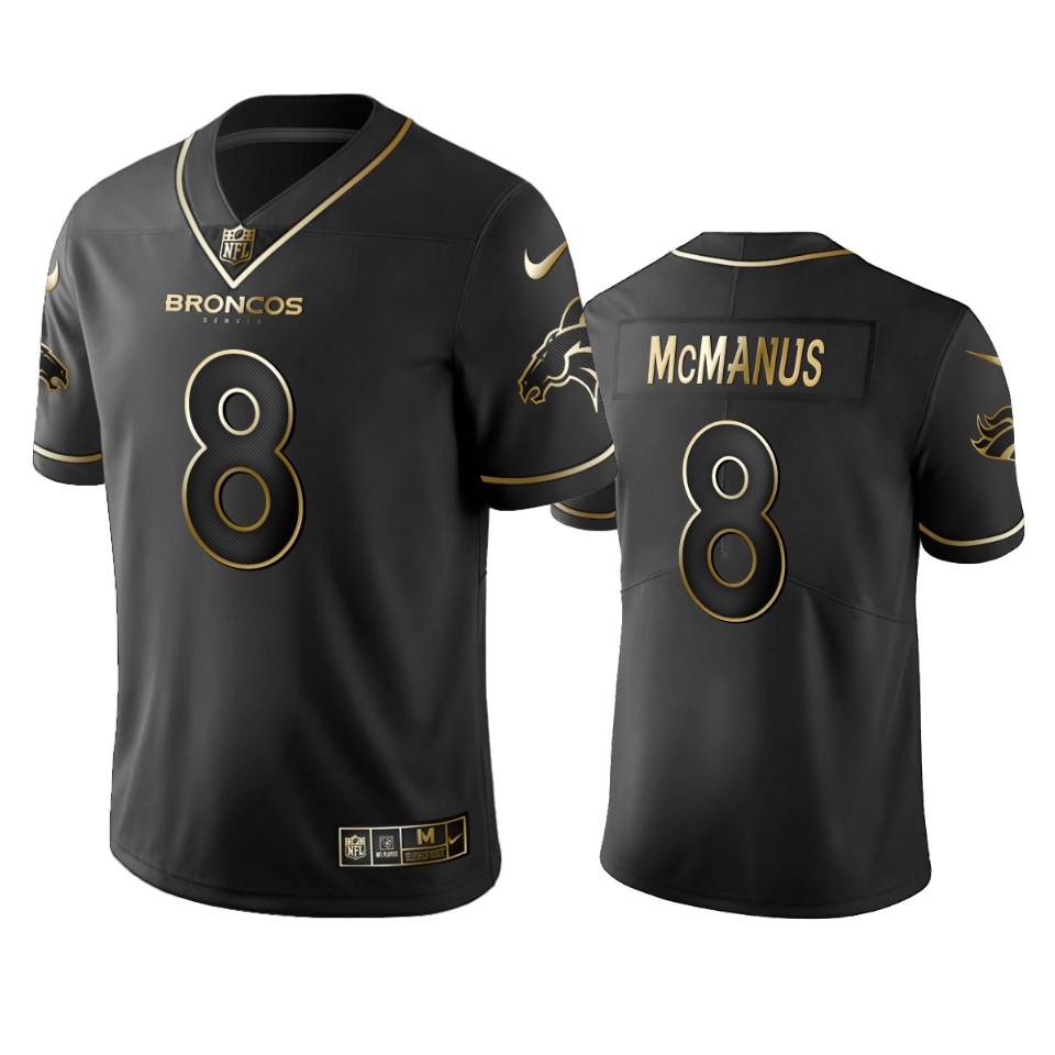 100 Commercial Brandon Mcmanus Denver Broncos Black Golden Edition Vapor Untouchable Limited Jersey - Men's