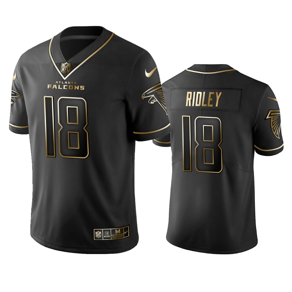 100 Commercial Calvin Ridley Atlanta Falcons Black Golden Edition Vapor Untouchable Limited Jersey - Men's