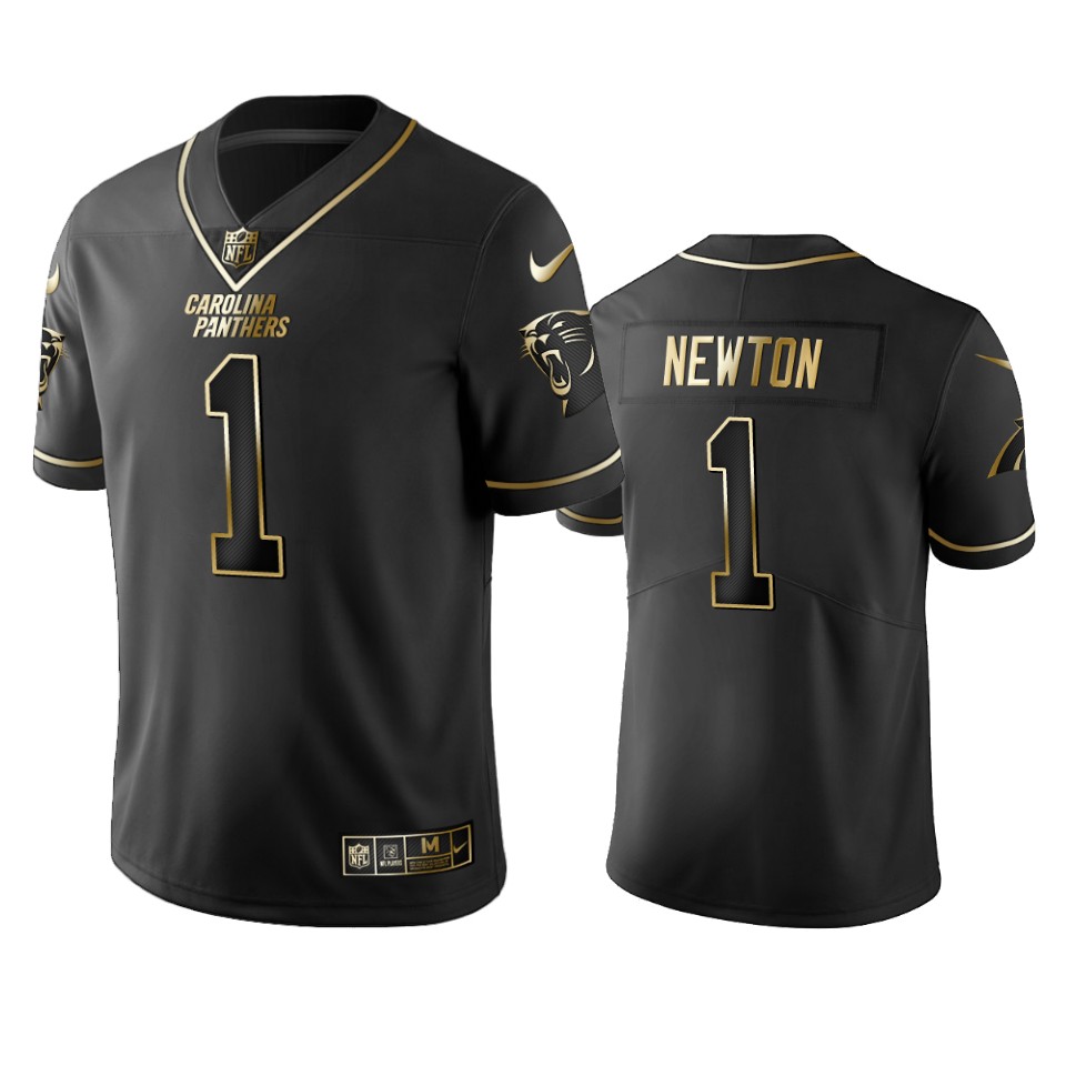 100 Commercial Cam Newton Carolina Panthers Black Golden Edition Vapor Untouchable Limited Jersey - Men's