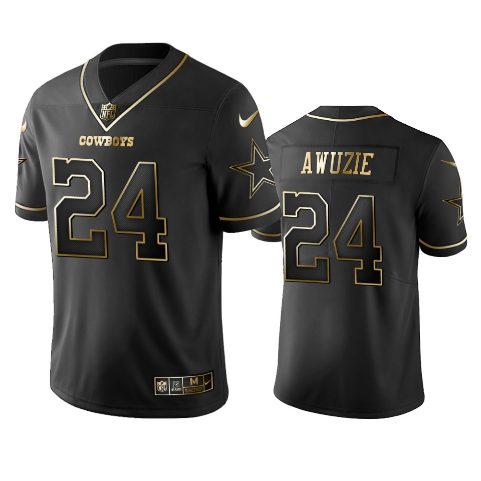 100 Commercial Chidobe Awuzie Dallas Cowboys Black Golden Edition Vapor Untouchable Limited Jersey - Men's