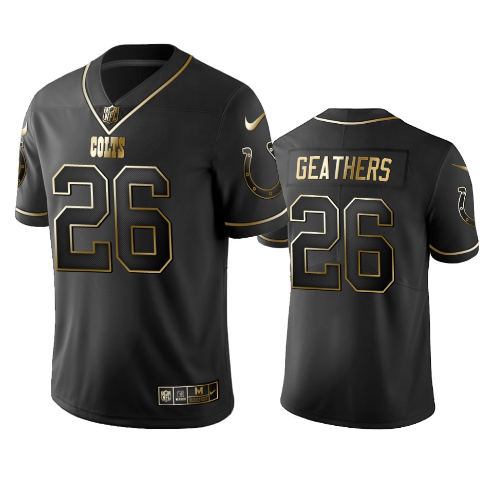 100 Commercial Clayton Geathers Indianapolis Colts Black Golden Edition Vapor Untouchable Limited Jersey - Men's