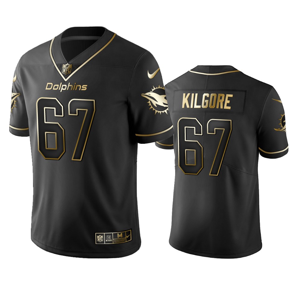 100 Commercial Daniel Kilgore Miami Dolphins Black Golden Edition Vapor Untouchable Limited Jersey - Men's