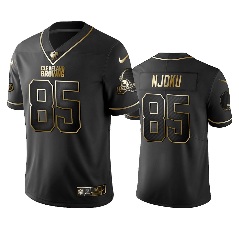 100 Commercial David Njoku Cleveland Browns Black Golden Edition Vapor Untouchable Limited Jersey - Men's