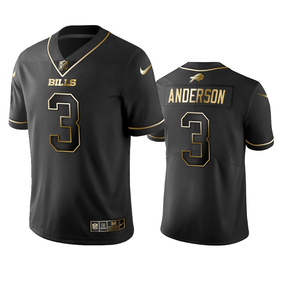 100 Commercial Derek Anderson Buffalo Bills Black Golden Edition Vapor Untouchable Limited Jersey - Men's
