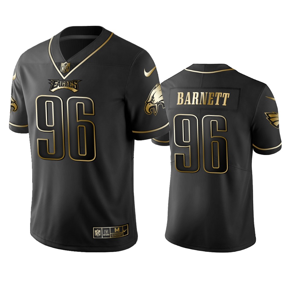 100 Commercial Derek Barnett Philadelphia Eagles Black Golden Edition Vapor Untouchable Limited Jersey - Men's