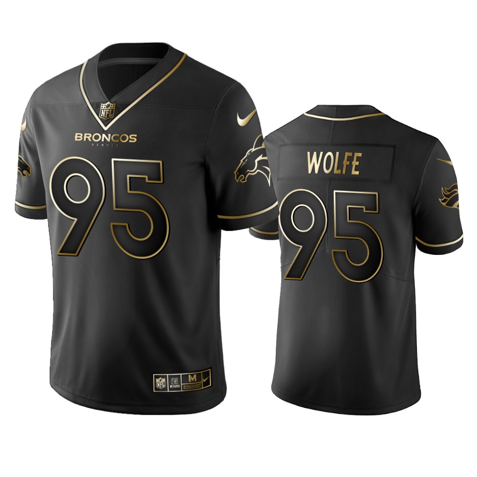 100 Commercial Derek Wolfe Denver Broncos Black Golden Edition Vapor Untouchable Limited Jersey - Men's
