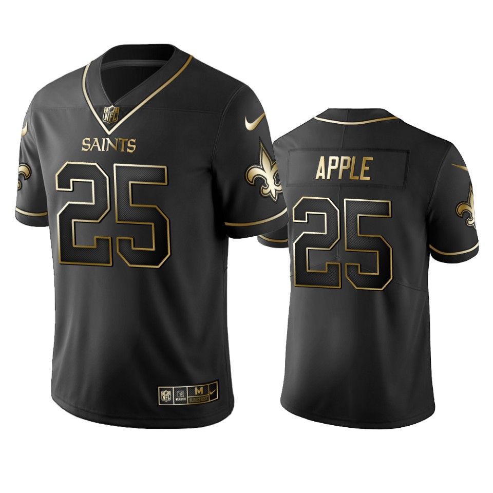 100 Commercial Eli Apple New Orleans Saints Black Golden Edition Vapor Untouchable Limited Jersey - Men's