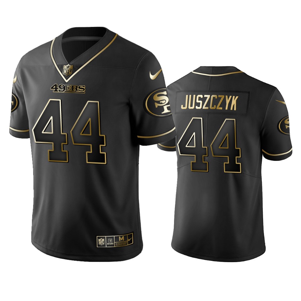100 Commercial Kyle Juszczyk San Francisco Black Golden Edition Vapor Untouchable Limited Jersey - Men's