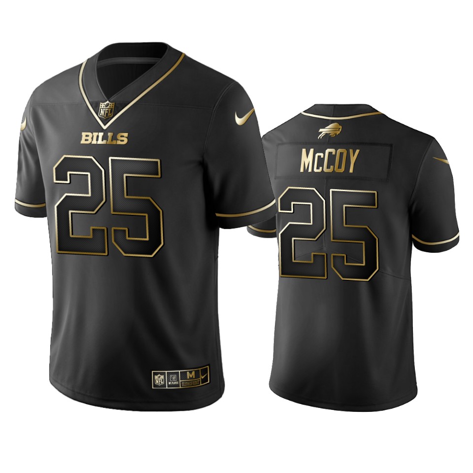 100 Commercial Lesean Mccoy Buffalo Bills Black Golden Edition Vapor Untouchable Limited Jersey - Men's