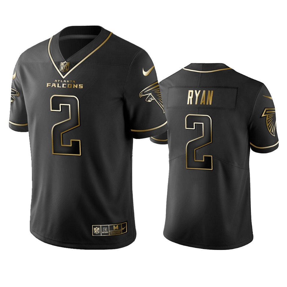 100 Commercial Matt Ryan Atlanta Falcons Black Golden Edition Vapor Untouchable Limited Jersey - Men's