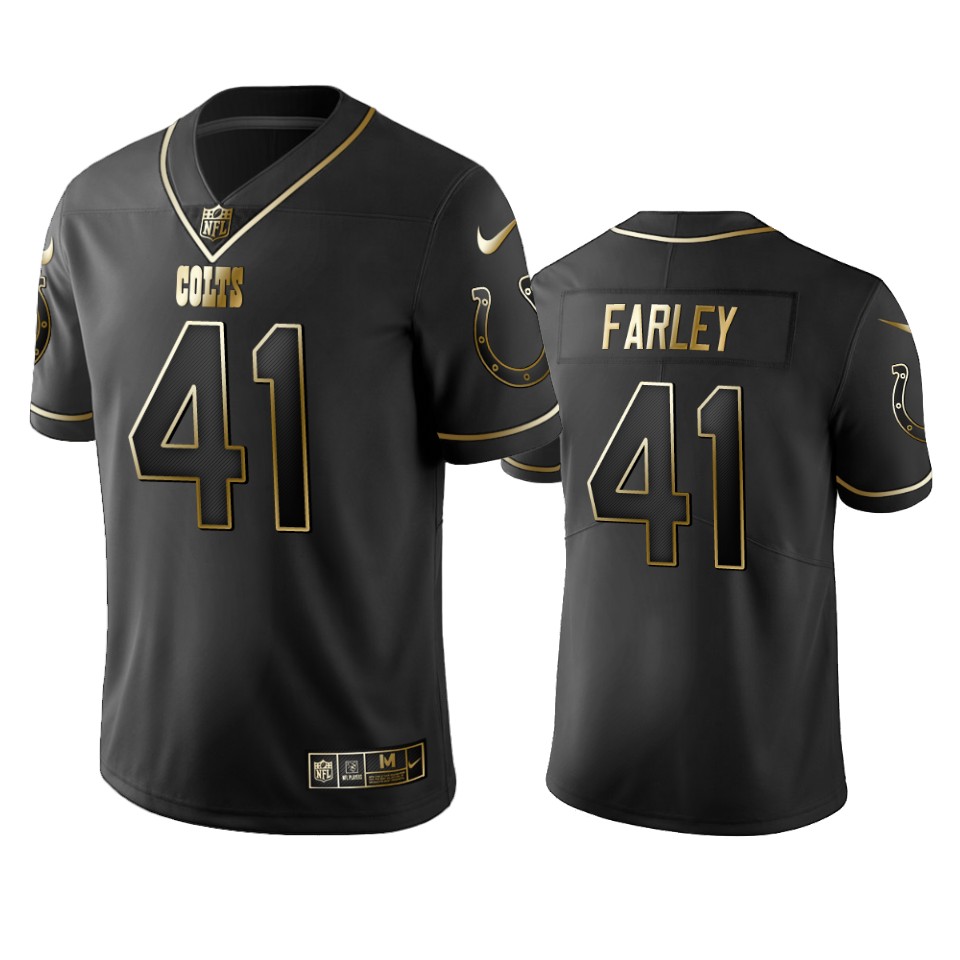100 Commercial Matthias Farley Indianapolis Colts Black Golden Edition Vapor Untouchable Limited Jersey - Men's