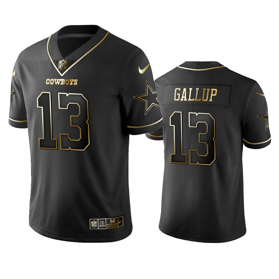 100 Commercial Michael Gallup Dallas Cowboys Black Golden Edition Vapor Untouchable Limited Jersey - Men's