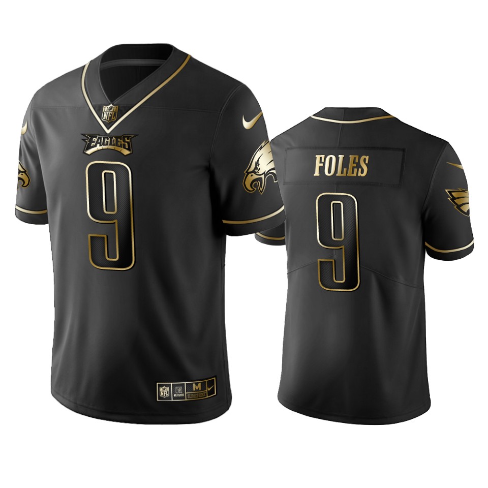 100 Commercial Nick Foles Philadelphia Eagles Black Golden Edition Vapor Untouchable Limited Jersey - Men's