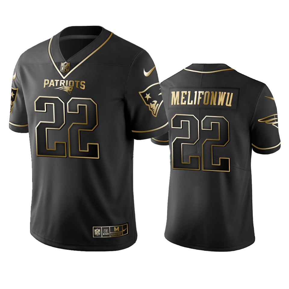 100 Commercial Obi Melifonwu New England Patriots Black Golden Edition Vapor Untouchable Limited Jersey - Men's
