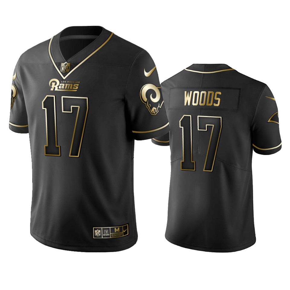 100 Commercial Robert Woods Los Angeles Rams Black Golden Edition Vapor Untouchable Limited Jersey - Men's