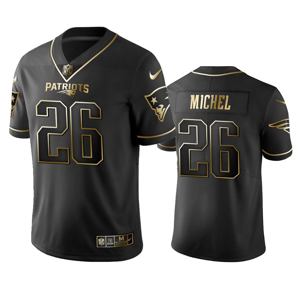100 Commercial Sony Michel New England Patriots Black Golden Edition Vapor Untouchable Limited Jersey - Men's
