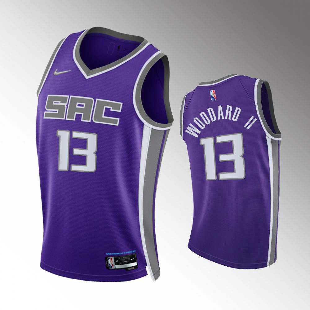 #13 Robert Woodard Ii Kings Purple 2021-22 75th Diamond Anniversary Icon Edition Jersey