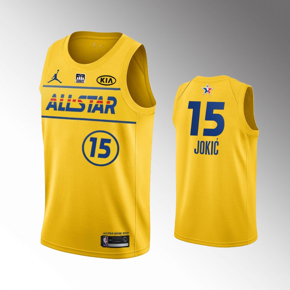 #15 Nikola Jokić Denver Nuggets 2021 All-star Jokic Jersey Gold