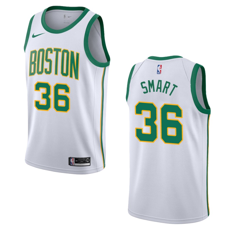 2019-20 Men Boston Celtics #36 Marcus Smart City Swingman Jersey - White