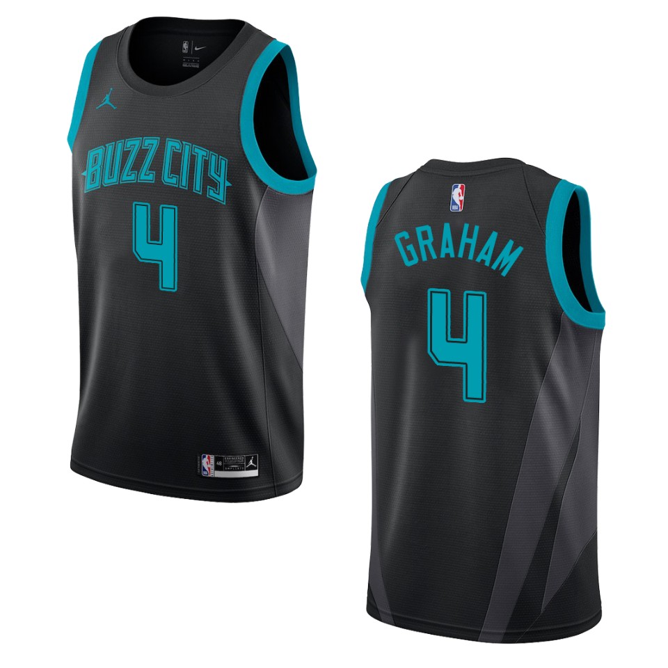 2019-20 Men Charlotte Hornets #4 Devonte' Graham City Swingman Jersey - Black