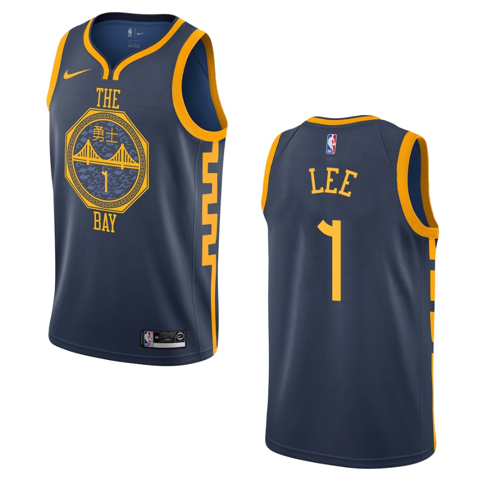 2019-20 Men Golden State Warriors #1 Damion Lee City Edition Swingman Jersey - Navy