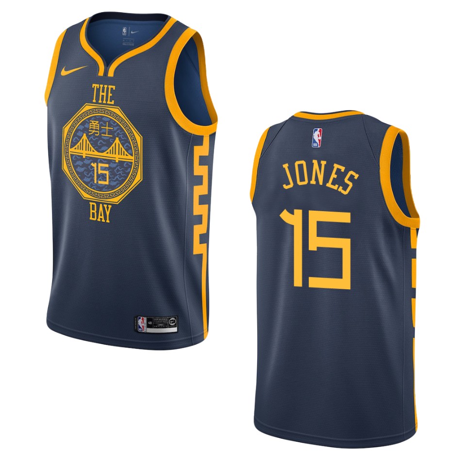 2019-20 Men Golden State Warriors #15 Damian Jones City Edition Swingman Jersey - Navy