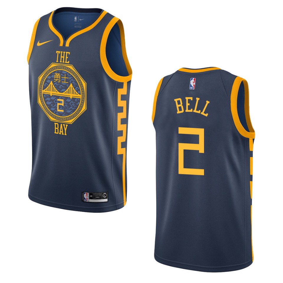 2019-20 Men Golden State Warriors #2 Jordan Bell City Edition Swingman Jersey - Navy