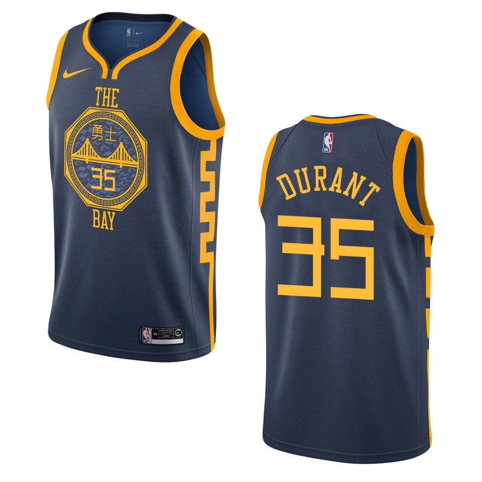 2019-20 Men Golden State Warriors #35 Kevin Durant City Edition Swingman Jersey - Navy
