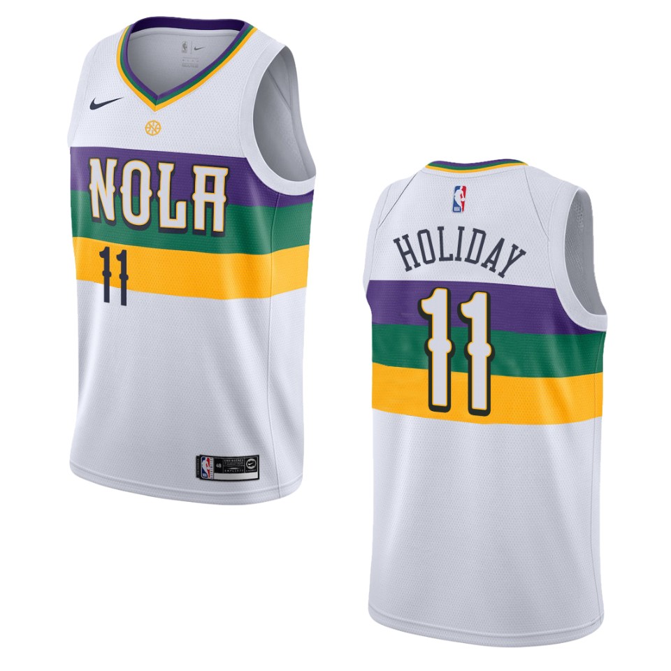 2019-20 Men New Orleans Pelicans #11 Jrue Holiday City Edition Swingman Jersey - White