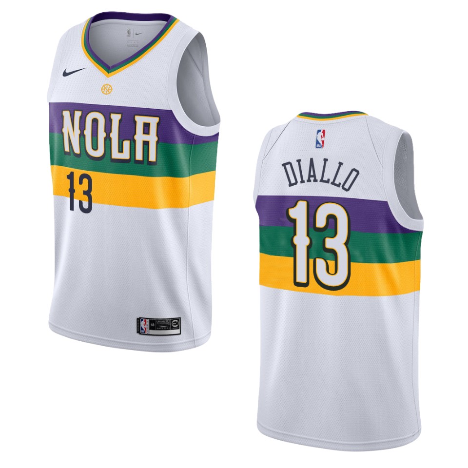 2019-20 Men New Orleans Pelicans #13 Cheick Diallo City Edition Swingman Jersey - White