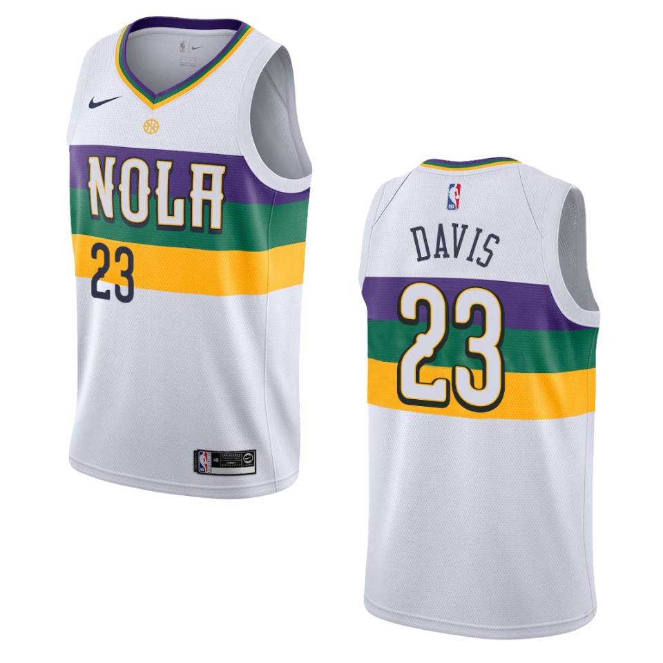 2019-20 Men New Orleans Pelicans #23 Anthony Davis City Edition Swingman Jersey - White