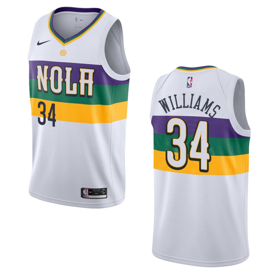 2019-20 Men New Orleans Pelicans #34 Kenrich Williams City Edition Swingman Jersey - White