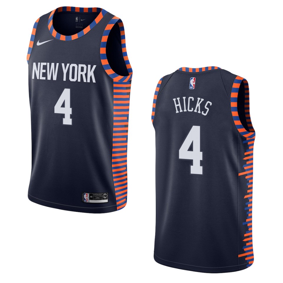 2019-20 Men New York Knicks #4 Isaiah Hicks City Edition Swingman Jersey - Navy