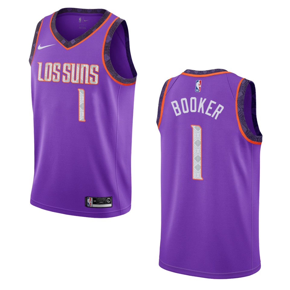 2019-20 Men Phoenix Suns #1 Devin Booker City Edition Swingman Jersey - Purple