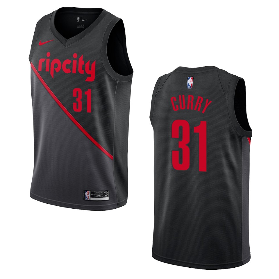 2019-20 Men Portland Trail Blazers #31 Seth Curry City Edition Swingman Jersey - Black