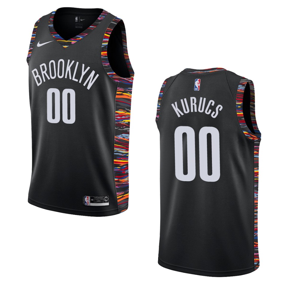 2019-20 Men's Brooklyn Nets #00 Rodions Kurucs City Edition Swingman Jersey - Black