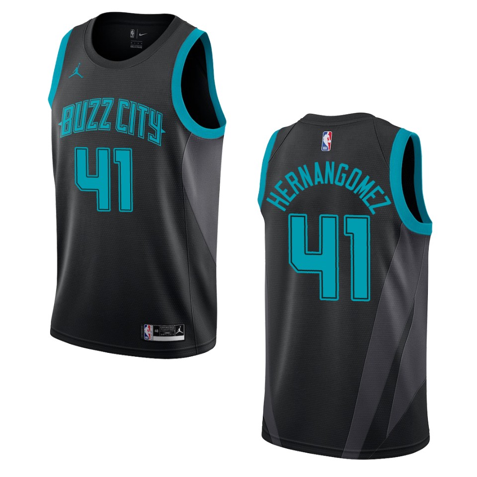 2019-20 Men's Charlotte Hornets #41 Willy Hernangomez City Swingman Jersey - Black