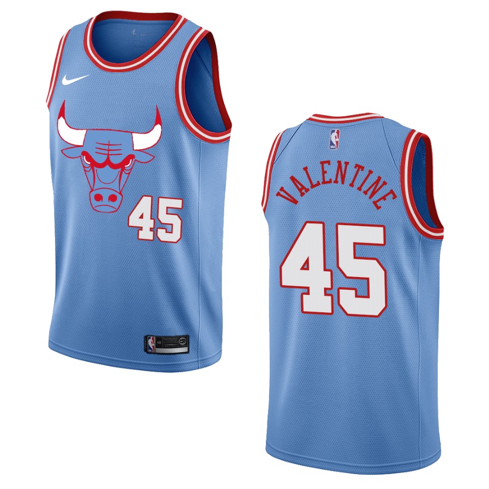 2019-20 Men's Chicago Bulls #45 Denzel Valentine City Edition Swingman Jersey - Blue