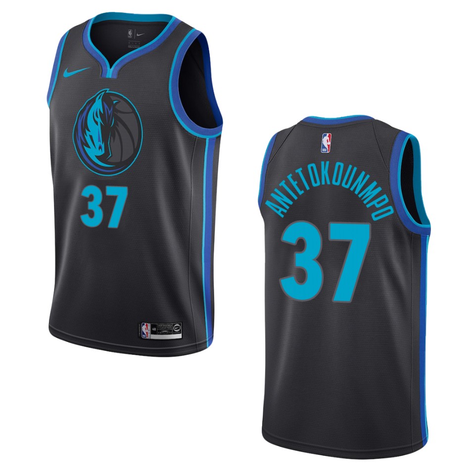 2019-20 Men's Dallas Mavericks #37 Kostas Antetokounmpo City Edition Swingman Jersey - Black