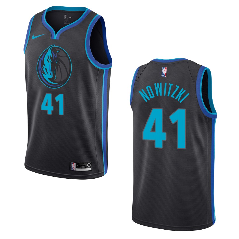 2019-20 Men's Dallas Mavericks #41 Dirk Nowitzki City Edition Swingman Jersey - Black
