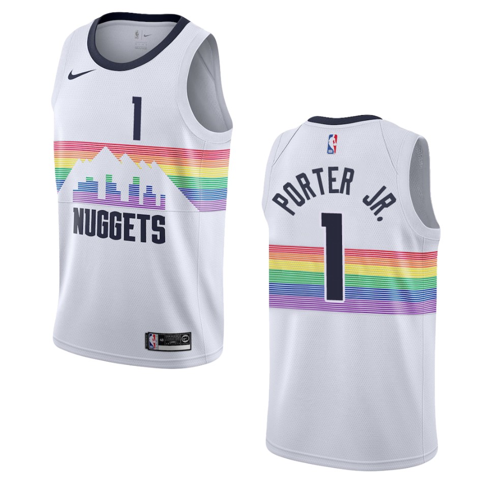 2019-20 Men's Denver Nuggets #1 Michael Porter Jr. City Swingman Jersey - White