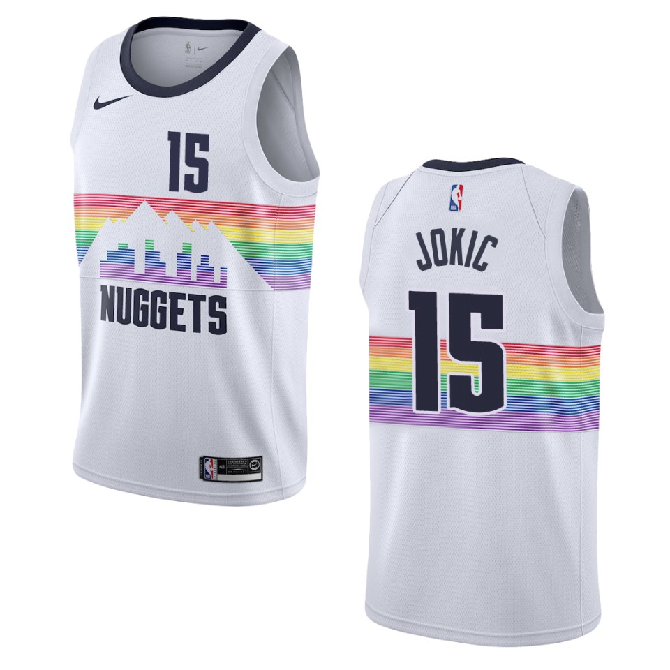 2019-20 Men's Denver Nuggets #15 Nikola Jokic City Swingman Jersey - White