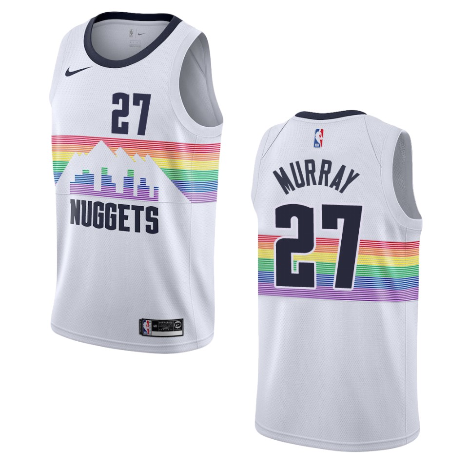 2019-20 Men's Denver Nuggets #27 Jamal Murray City Swingman Jersey - White