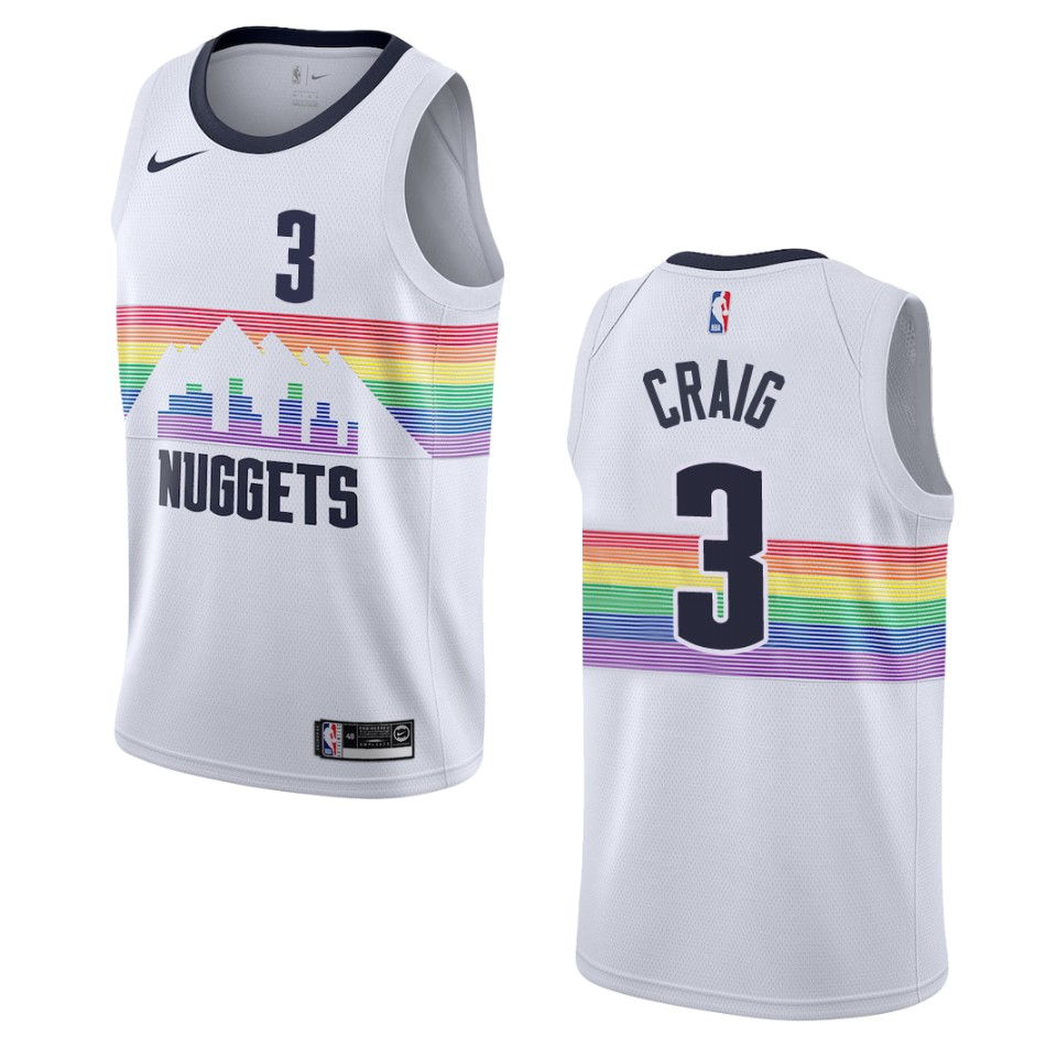 2019-20 Men's Denver Nuggets #3 Torrey Craig City Swingman Jersey - White