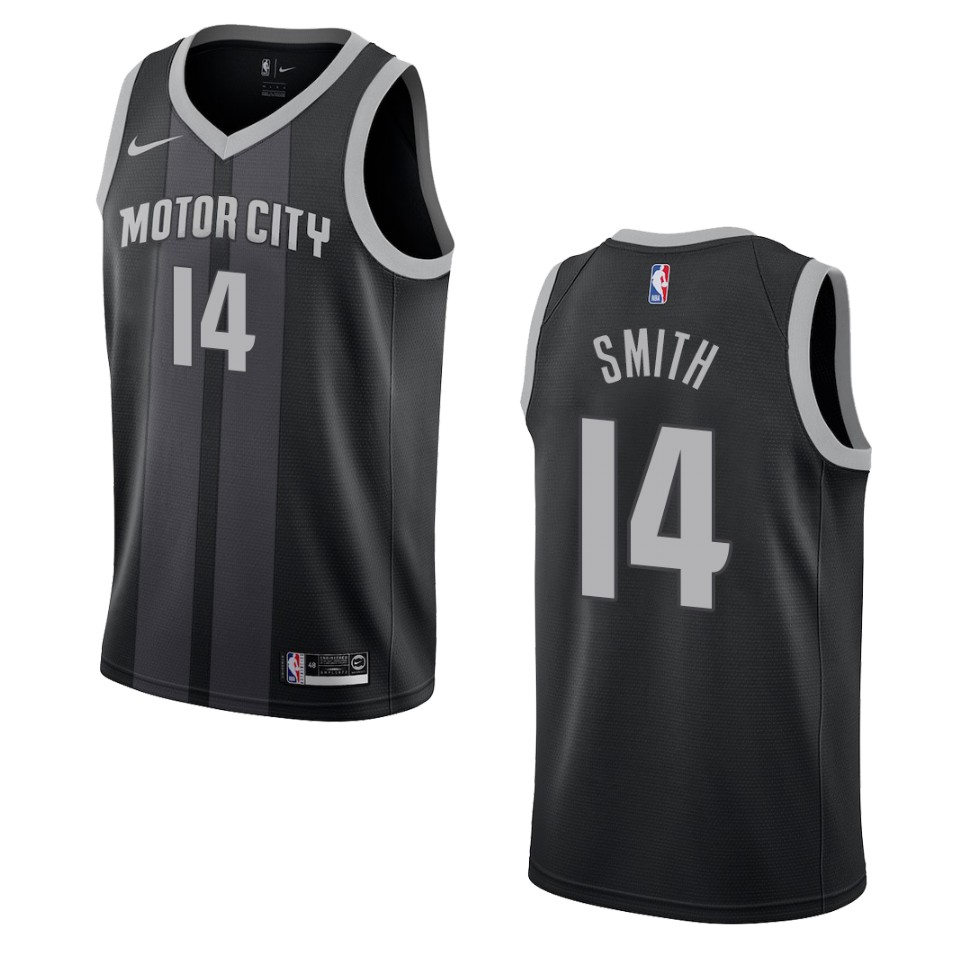2019-20 Men's Detroit Pistons #14 Ish Smith City Swingman Jersey - Black