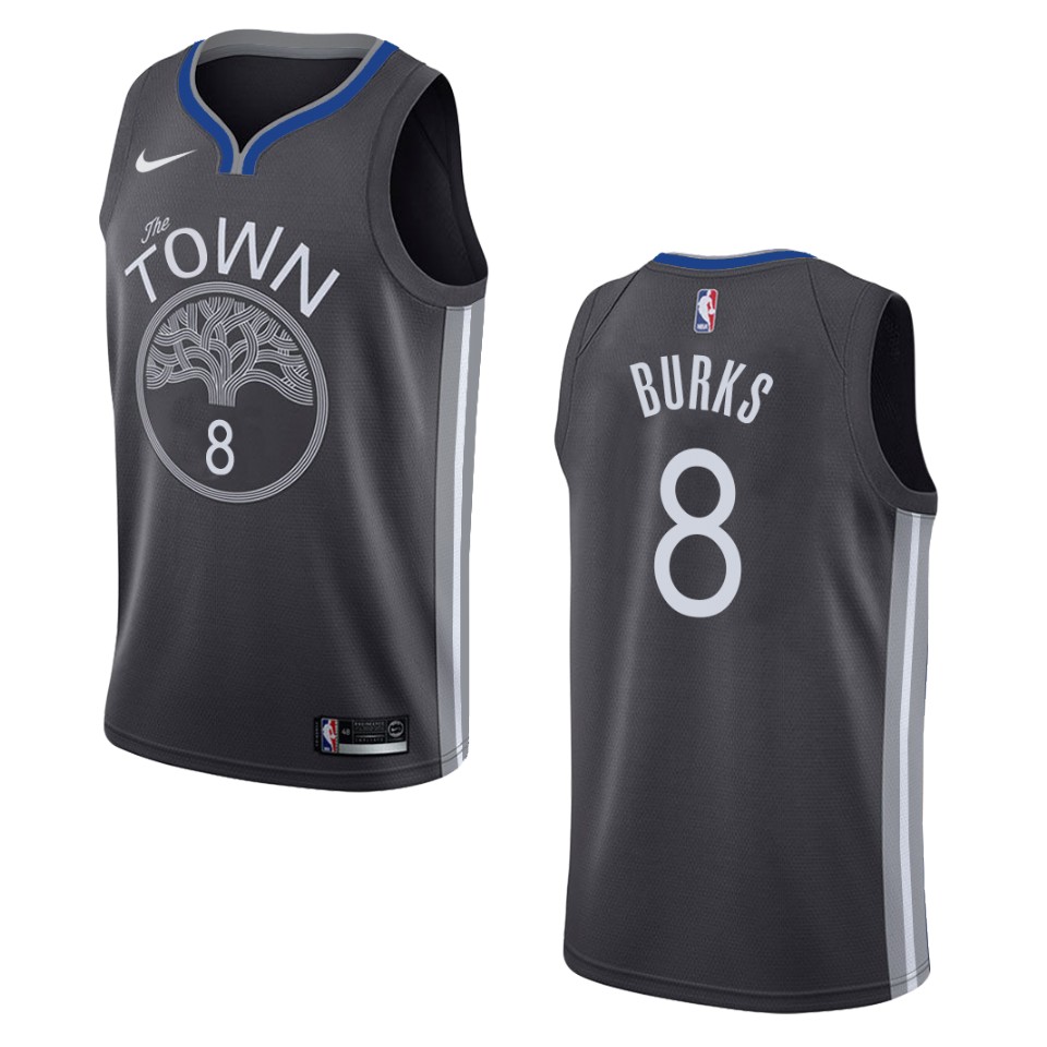 2019-20 Men's Golden State Warriors #8 Alec Burks City Swingman Jersey - Black