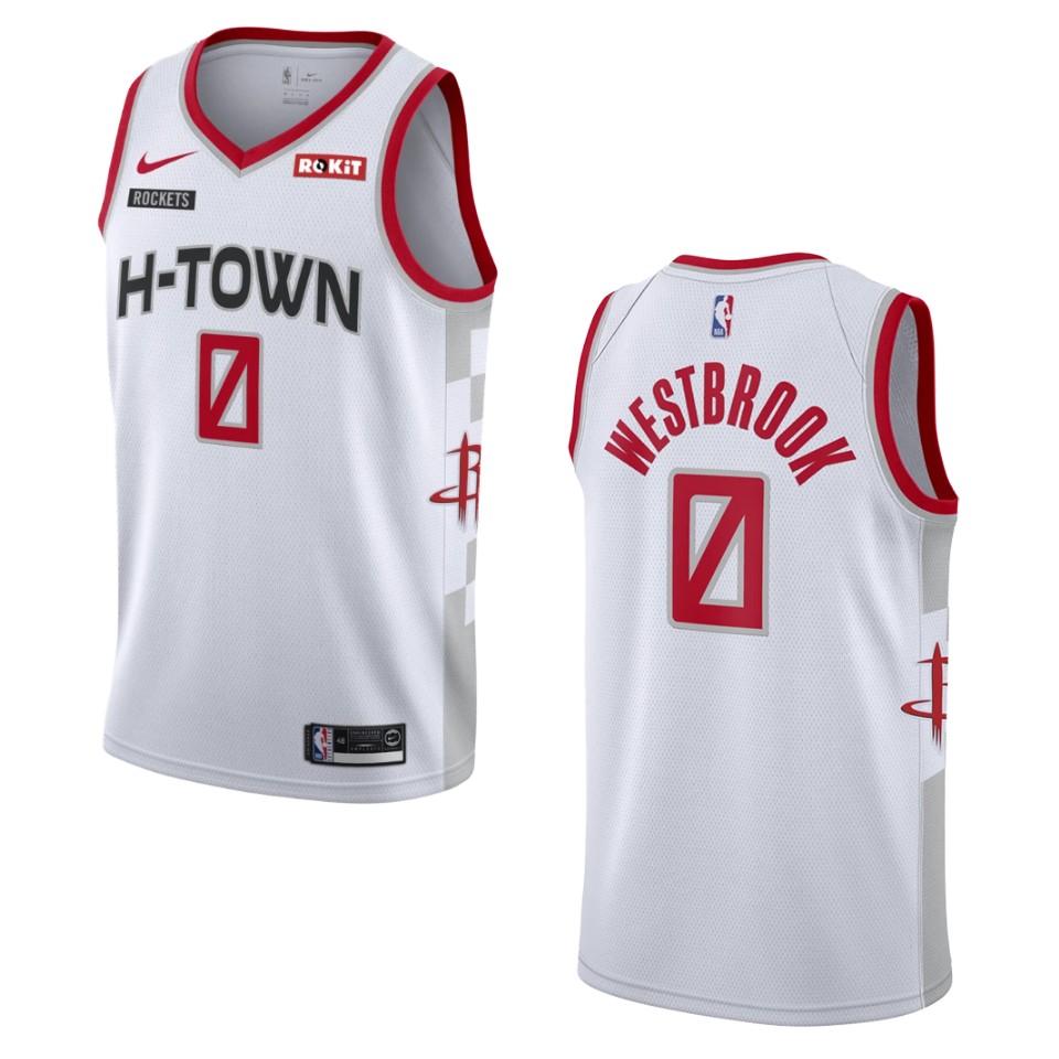 2019-20 Men's Houston Rockets #0 Russell Westbrook City Swingman Jersey - White
